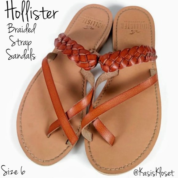 Hollister Shoes - 📢2/$20 Hollister Braided Strap Sandals Sz 6 Brown
